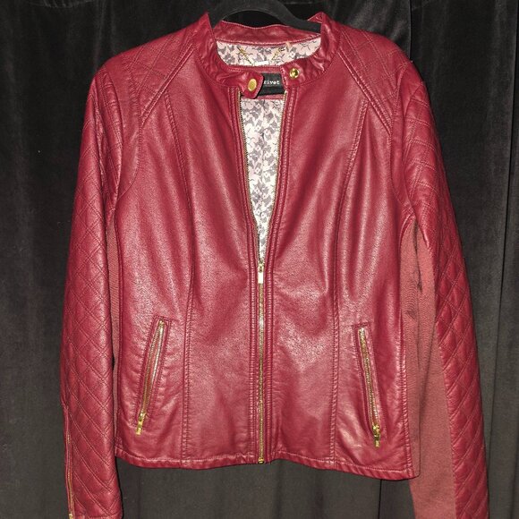 G-III Jackets & Blazers - G-III Black Rivet Burgundy Vegan Leather Jacket - Size L/XL - new without tags